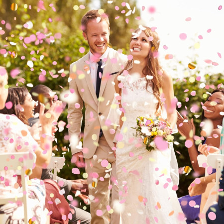 Tun Confetti, Cyrax, Confetti Inimioare si Mesaj Love, 40 x 5 cm, Roz Alb