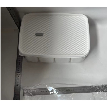 Cutie pentru Depozitare Alimente, Cyrax, 8 Compartimente cu Capac, Material PET+PP, 29 x 20 x 9 cm, Alb/Transparent