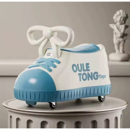 Masina pentru Copii, Cyrax, Model Pantof, 4 Roti, 1-6 ani, Cutie de Depozitare, din ABS, 48 x 27 x 34 cm, Albastru