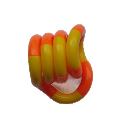 Jucarie Senzoriala Antistres, Cyrax, Fidget Twist, cu Miscari Infinite de Decompresie, 2 Culori, Galben/Portocaliu, + 3 ani