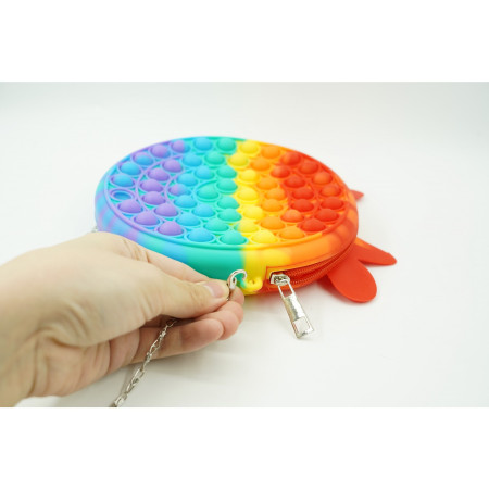 Jucarie antistres din silicon, Pop it Now and Flip It, Cyrax, Geanta, Model 4, Multicolor