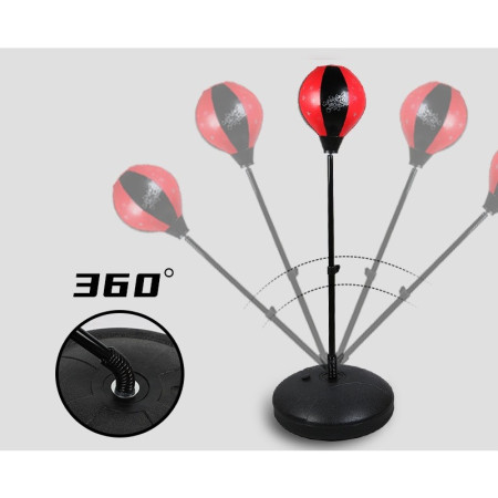 Jucarie Interactiva, Cyrax, Model Sfera de Box cu Suport, Manusi Incluse, Inaltime Reglabila, +3 Ani, 120 x 20 x 23.5 cm, Rosu/ Negru