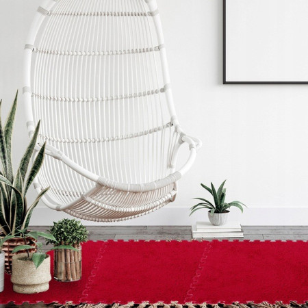 Set 10 Piese Covor tip Puzzle, Cyrax, Spuma EVA, Pufos, 30 x 30 x 1 cm, Rosu