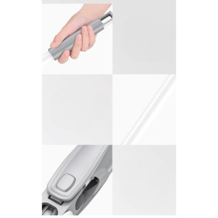 Set Mop Plat + Galeata,  cu Sistem de Stoargere, Lungime Telescopica 140 cm, Argintiu/Galben