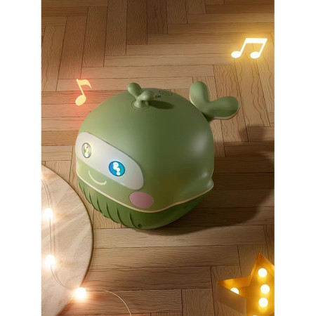 Olita 2in1, Cyrax, Model Balena, cu Reductor WC, din Plastic, cu Muzica si Lumini, 36 x 41 x 20 cm, Verde
