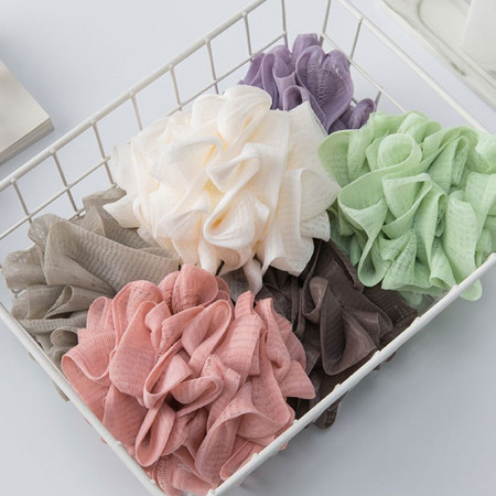 Prosop de Baie,  2in1, cu Burete din Plasa, 17 x 17 cm, Bej