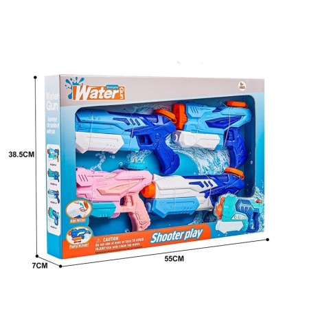 Set 4x Pistol cu Apa pentru Copii, Cyrax, 6ani+, Albastru+Roz, 300 ML