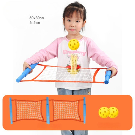 Joc Spikeball, Cyrax, pentru Copii, Joc in 2, pentru Plaja, Parcuri, Interior, 2 Plase, 2 Mingi, Senzorial, Prinderea Mingii, 50x30 cm, Multicolor