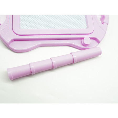 Tabla Magnetica pentru desen Cyrax, Pix, forma dreptunghi, dimensiuni 23x17 cm, Dezvolta Creativitatea, cu picioare suport, Roz Pal