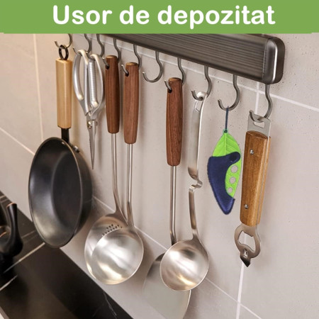 Tocator manual pentru ierburi Cyrax, instrument de curatat frunze, tocator, margini ascutie, 9 gauri de diferite dimensiuni, multifunctional, material otel inoxidabil, rezistent la rugina, 14 x 5.5 cm, verde