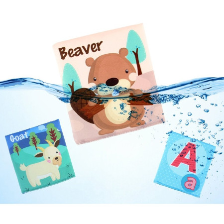 Set 26 Carduri din Panza cu Doua Fete, Cyrax, Model Litere, Educational, Interactiv, Saculet Inclus, Multicolor