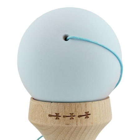 Kendama X Originala, Profesionala, Cyrax, Cupe Mari KING SIZE V3, Rubber Grip, Gaura in Baza, Rulment Metalic, din lemn 18 cm, Ata 62/65 cm, Gradient Albastru deschis/Roz