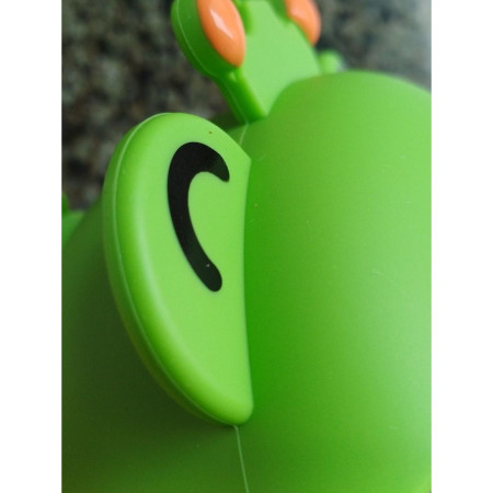 Set 3 Piese Diversificare Bebelusi si Copii, Cyrax, Bol, Lingura si Furculita, Model Broscuta, din Silicon si Otel Inoxidabil, Verde