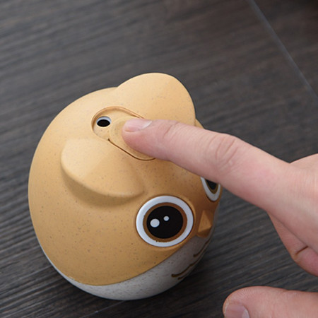 Suport pentru Scobitori, Cyrax, Model Bufnita, Multifunctional, 8.3x7.8 cm, Portocaliu