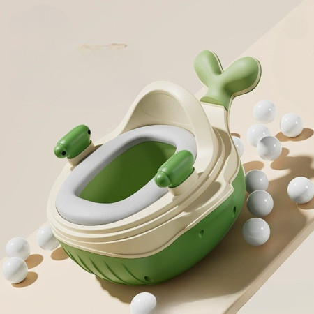 Olita 2in1, Cyrax, Model Balena, cu Reductor WC, din Plastic, cu Muzica si Lumini, 36 x 41 x 20 cm, Verde