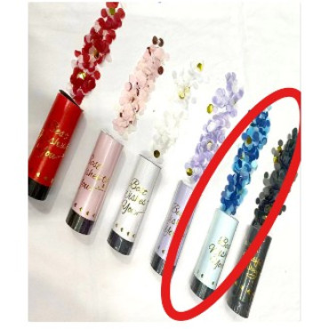 Tun de Confetti, Cyrax, Best Wishes 11 x 4 cm, Model Buline din Hartie si Folie, Albastru