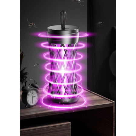 Lampa Anti-Insecte,  Lumina UV, Electrica, Incarcare USB, 5V, 1A, Silentioasa, 12 x 6 m, Gri