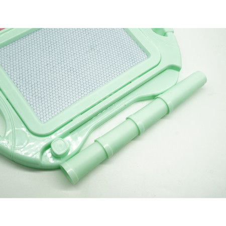 Tabla Magnetica pentru desen Cyrax, Pix, forma dreptunghi, dimensiuni 23x17 cm, Dezvolta Creativitatea, cu picioare suport, Verde