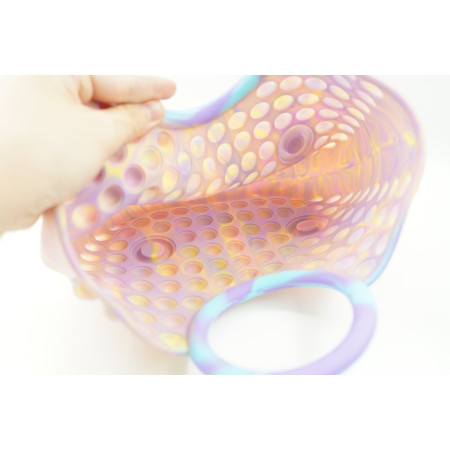 Jucarie Antistres din silicon Cyrax, Pop It Now And Flip It, Geanta mare, 28 cm, Multicolor, Model 6 V2