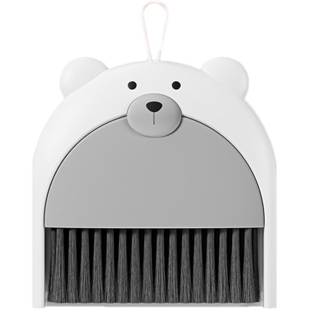 Set Matura si Faras,  Pentru Birou, din PP, Model Ursulet, 23.5 x 18 cm, Gri