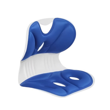 Suport pentru Scaun, Cyrax, pentru Corectarea Posturii, Portabil, Ergonomic, Ameliorare Durere, Respirabil, 32x29x28 cm, Marime S, Albastru