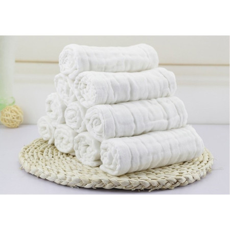 Prosop Absorbant, Cyrax, din Bumbac, 6 Straturi, 30 x 30 cm, Alb