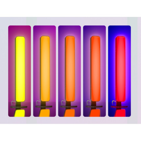 Set 2 Lampi de Birou,  RGB Colorat, 28 LED, Putere 5V, Telecomanda cu 24 de Taste, Cablu USB, Negru, 25.5x4x3.5cm