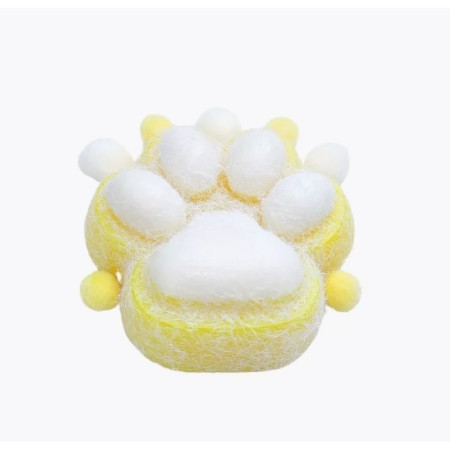 Jucarie Interactiva Squishy, Cyrax, Model Cat Paw, Squeeze Pinch Family, Revenire Lenta, din TPR, +3 Ani, 7.5 cm, Textura Puf, Galben