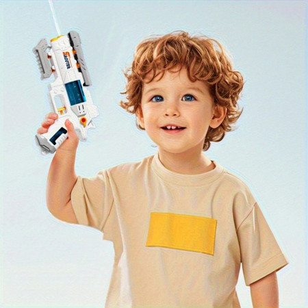 Pistol Manual cu Apa, Cyrax, Jucarie Pistol cu Apa Sigur Pentru Copii, Design Nou S-Shooter Atractiv, 23 x 14.5 cm, Alb