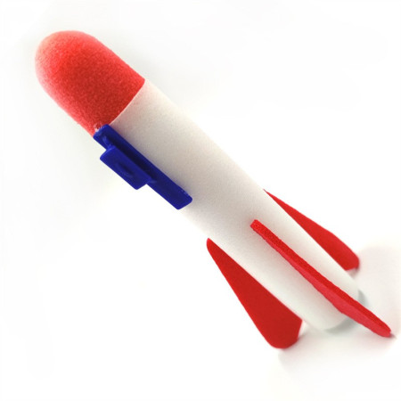 Pistol de Jucarie, Cyrax, cu Lansator de Racheta, din Polistiren/Plastic, Lumina LED, +3 Ani, Albastru/Rosu