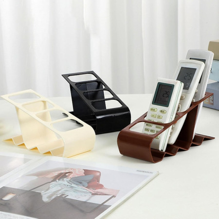 Suport de Birou,  din Plastic, pentru Telecomenzi, Telefoane, 18 x 7 x 9 cm, Alb