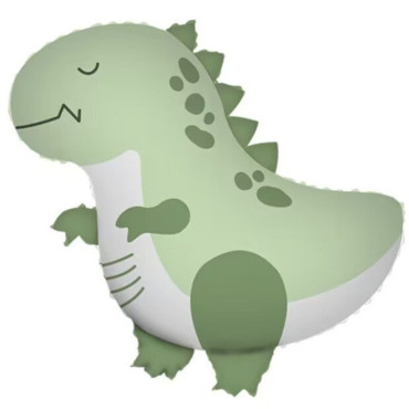 Balon din Folie Metalizata, Cyrax, Figurina Animata, Model Dinozaur, 55 x 54 cm, Ambalaj Individual, Pai Inclus, Umflare cu Aer sau Heliu, Verde