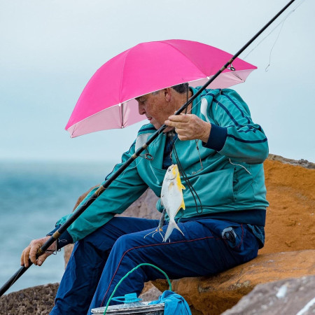 Umbrela de Cap,  Diametru 69 cm, Snur Reglabil de Cap, Protectie UV/Ploaie, Roz