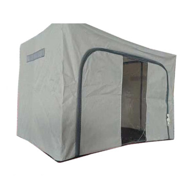 Cutie de depozitare Pliabila,  Cadru Metalic, cu fermoar, 100 L, material Textil, 60 x 42 x 40 cm, suport de baza din plastic stabil, Gri deschis