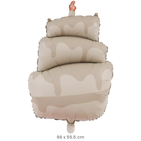 Balon din Folie Metalizata, Cyrax, Figurina Animata, Model Tort, 96 x 55.5 cm, Ambalaj Individual, Pai Inclus, Umflare cu Aer sau Heliu, Maro