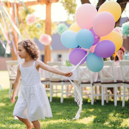 Set 25 Baloane din Latex, Cyrax, Model Party, 13 cm, Multicolore, Culori Pale, 1 g