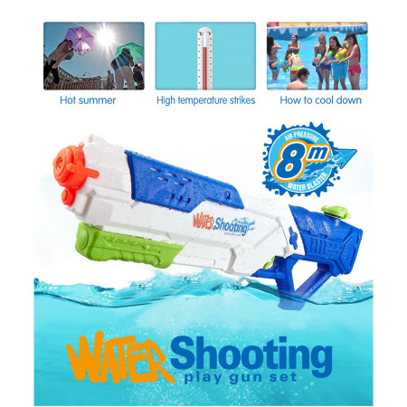 Pistol cu Apa pentru Copii, Rezervor, Pentru Piscina/Plaja, Cyrax, 6ani+,  Multicolor, 1200ML