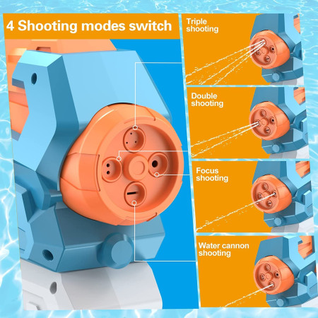 Set 2x Pistol cu Apa pentru Copii, Rezervor, Pentru Piscina/Plaja, Cyrax, 6ani+, Roz + Albastru, 4 duze, 900 ML
