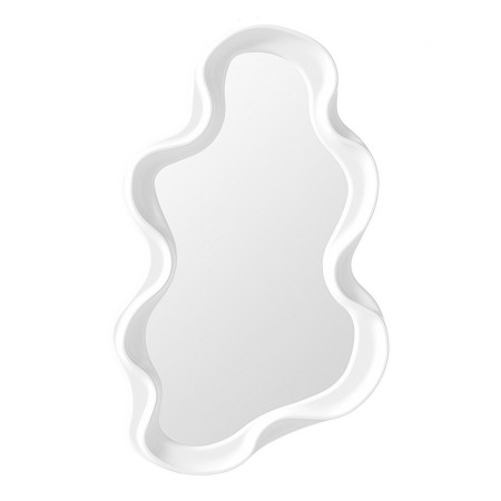 Oglinda de Perete,  Decorativa, pentru Baie, Dormitor, Sufragerie, Model Minimalist in Forma de Nor, 41x26 cm, Alb