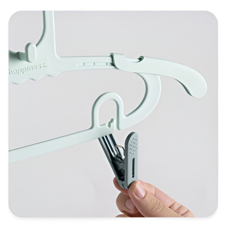 Set 10 de Cleme pentru Haine,  de Prindere pentru Pantaloni, Atasabile la Umerase, 1.6x2.3x6.35 cm, Verde