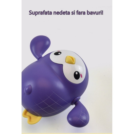 Jucarie de baie interactiva pentru copii, Cyrax, pinguinul mov