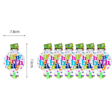 Set 6 Suflatori Happy Birthday, Cyrax, pentru Petrecere, Tematica Aniversare, 13x7.8 cm, Multicolor