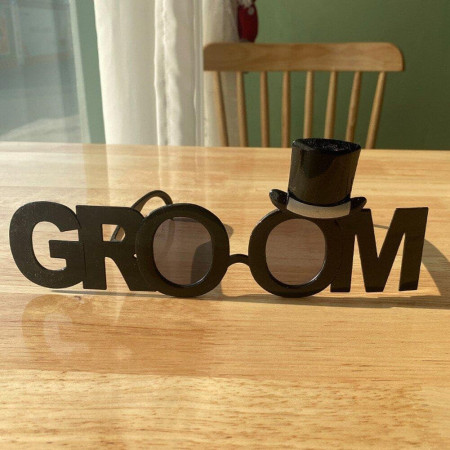 Ochelarii Decorativi, Cyrax, Tema Nunta, Model Groom (Ginere), din Plastic, Negru