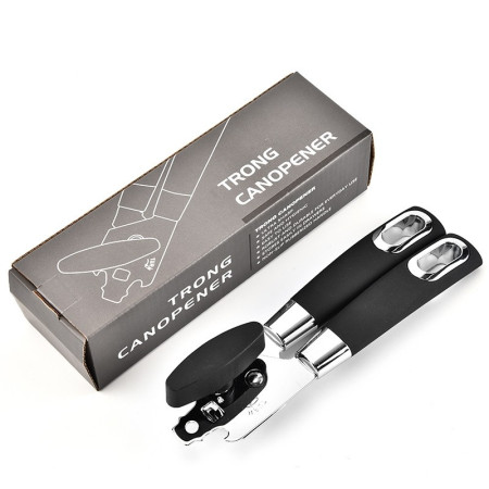 Desfacator de conserve multifunctional Cyrax, Otel inoxidabil, Maner antialunecare, ergonomic, rezistent la rugina, usor de utilizat, 21.6 x 6 cm, argintiu