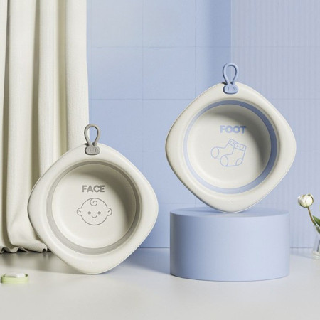 Cada Pliabila pentru Baie pentru Copii, Cyrax, Cadita pentru Bebelusi, Model Romb pentru Fata, Gri, 31.5x31.5x3.5 cm, 3L