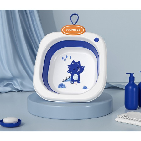 Lavoar Pliabil, Cyrax, pentru Copii 1-8 Ani, Model Animat, din PP+TPE, 32x29x10 cm, Albastru