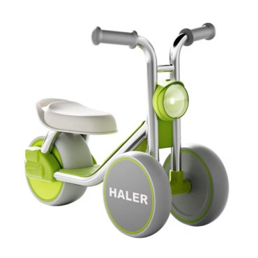 Tricicleta pentru Copii, Cyrax, Exercitiu de Echilibru, pentru 1-6 Ani, Lumina LED, Fara Pedale, din Plastic, Roti 7.8 cm, Greutate Portanta 50 kg, 43 x 58 x 35 cm, Verde