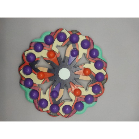 Jucarie Antistres, Cyrax, Model Simple Dimple, Fidget Toy Spinner, cu 24 Buline, Multicolor