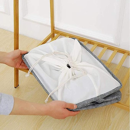 Cos de rufe,  72 L, Textil, 30x40x60 cm, Albastru, Cu imprimeu