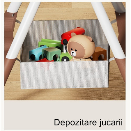 Scaun de masa pentru bebelusi si copii Cyrax, cu roti, telescopic, pliabil, masuta reglabila, suport picioare, scaun invelis piele artificiala, centura siguranta, spatiu depozitare, 97 x 73 x 65 cm, roz